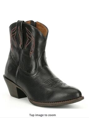 Ariat Women's Darlin Short Leather Block Heel Western Booties Cowboy Cowgirl